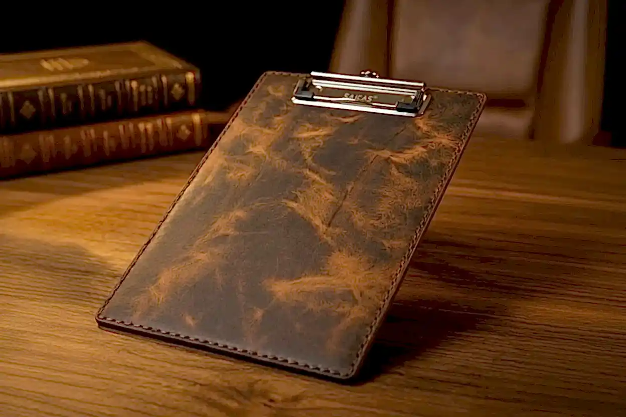 A5 Clipboard Sekreterlik Deri El Yapımı Hakiki Deri
