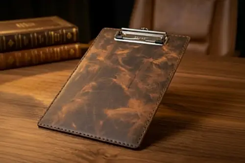 A5 Clipboard Sekreterlik Deri El Yapımı Hakiki Deri