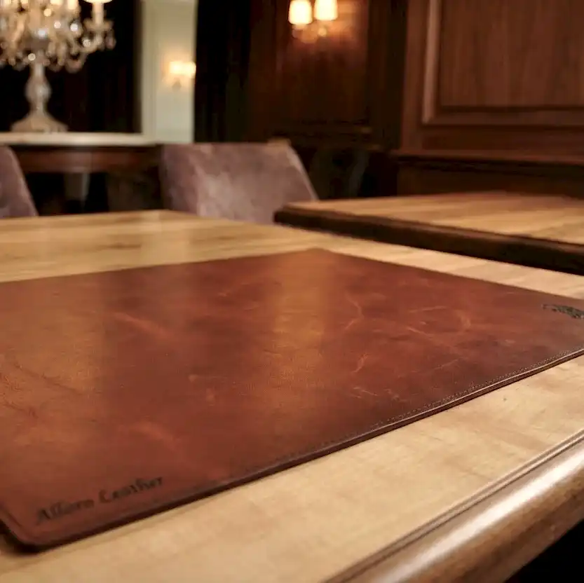 Amerikan Servis - Placemat - Deri El Yapımı Hakiki Deri 45x30 cm
