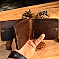 hakiki deri el yapimi cerberus bifold deri cüzdan