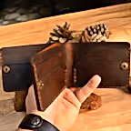 hakiki deri el yapimi cerberus bifold deri cüzdan