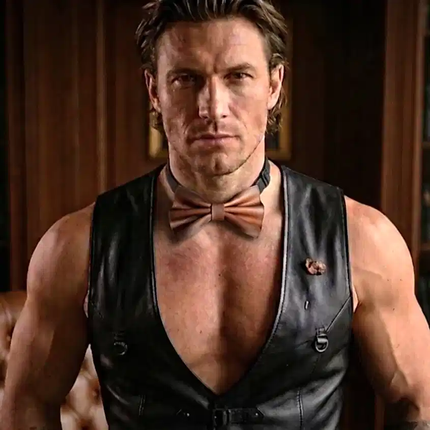 Deri Papyon V-1 El Yapımı Deri Bow Tie
