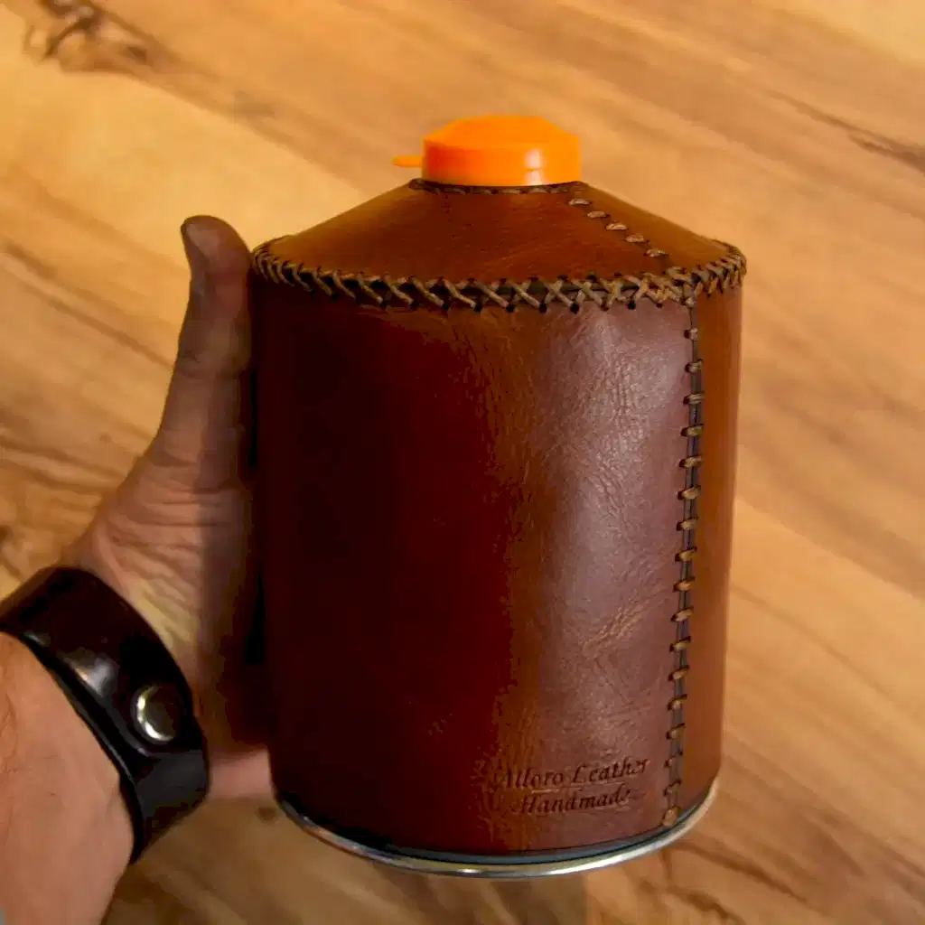 Hakiki Deri Gaz Kartuş Kılıfı El Yapımı 1000 ml Uyumlu