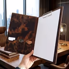 A4 Sekreterlik Clipboard Deri El Yapımı Hakiki Deri Kapaklı