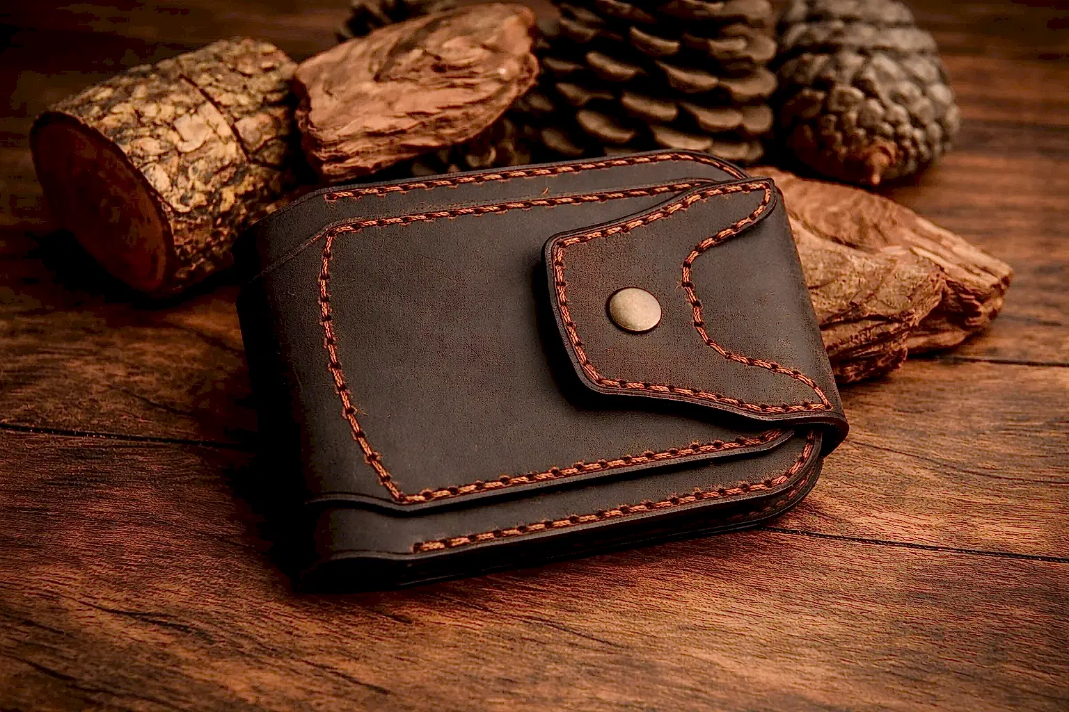hakiki deri el yapimi gladiator bifold cüzdan – çok bölmeli cüzdan