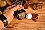 Deri Golf Topu Kılıfı Hakiki Deri El Yapımı Tee Bölmeli