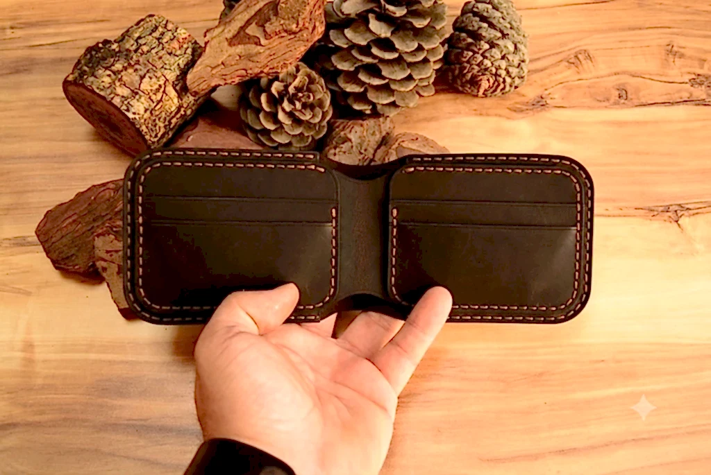 Gladiator Cüzdan Bifold Çıtçıtlı Tasarım Hakiki Deri El Yapımı