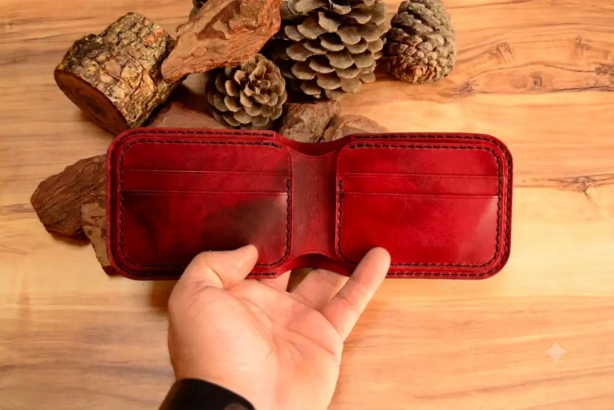 Gladiator Cüzdan Bifold Çıtçıtlı Tasarım Hakiki Deri El Yapımı