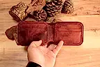 Gladiator Cüzdan Bifold Çıtçıtlı Tasarım Hakiki Deri El Yapımı