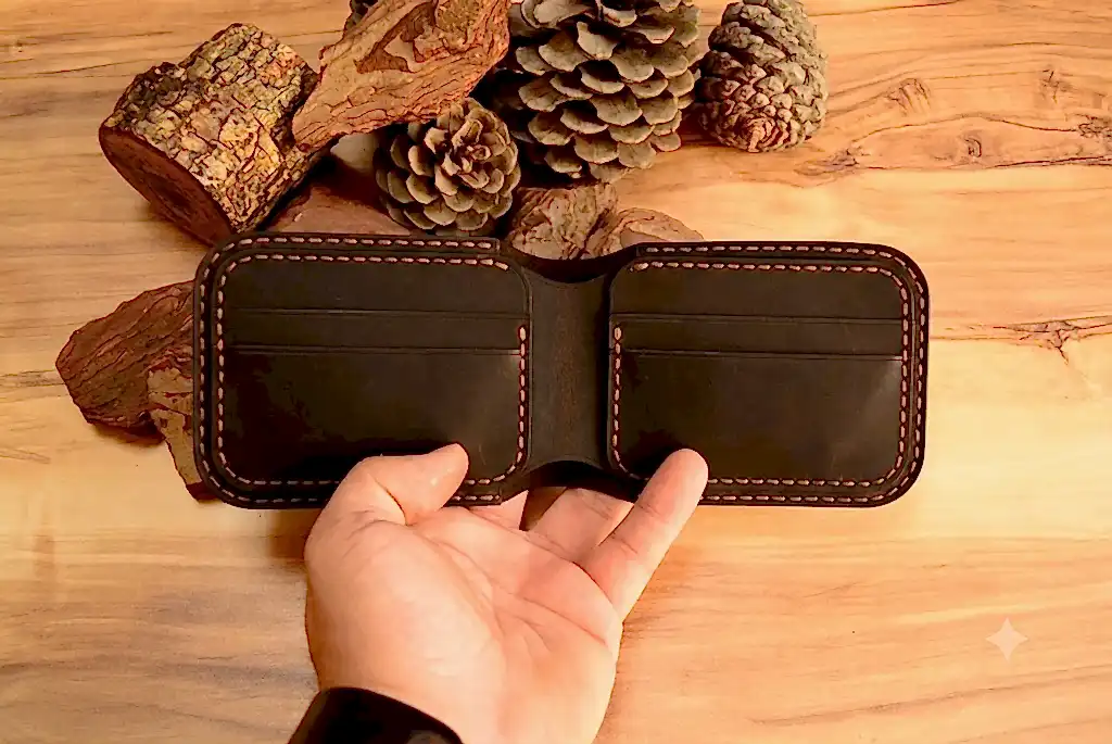 Gladiator Cüzdan Bifold Çıtçıtlı Tasarım Hakiki Deri El Yapımı