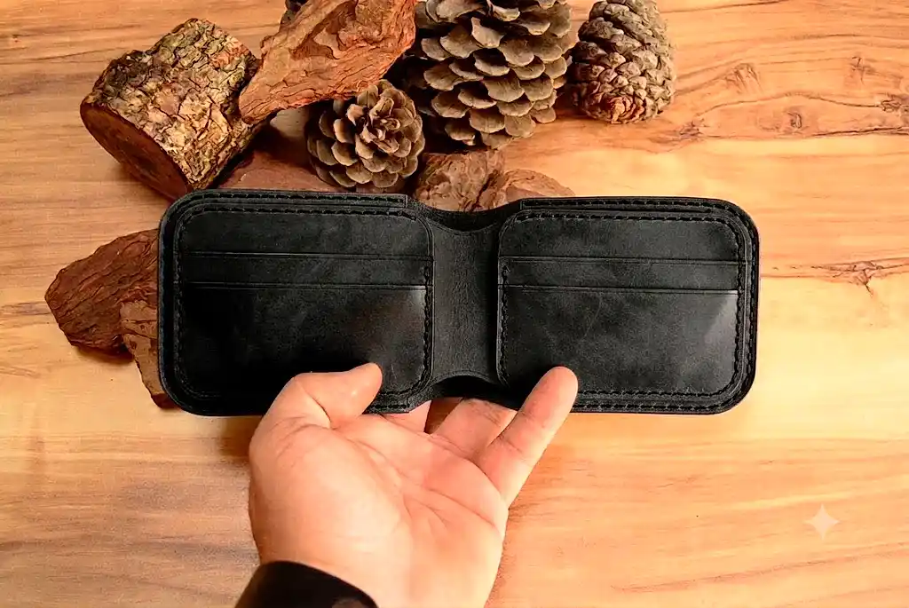 Gladiator Cüzdan Bifold Çıtçıtlı Tasarım Hakiki Deri El Yapımı