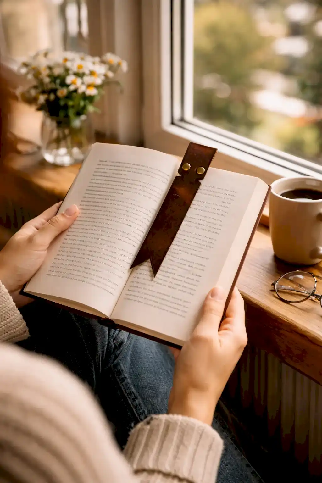 hakiki deri el yapimi hakiki deri kitap ayıracı – kurdele tasarım şık ve dayanıklı bookmark