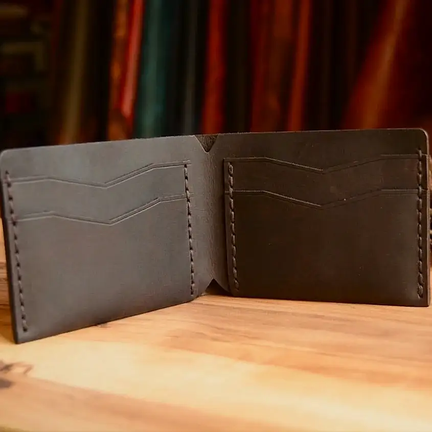 hakiki deri el yapimi niks bifold deri cüzdan