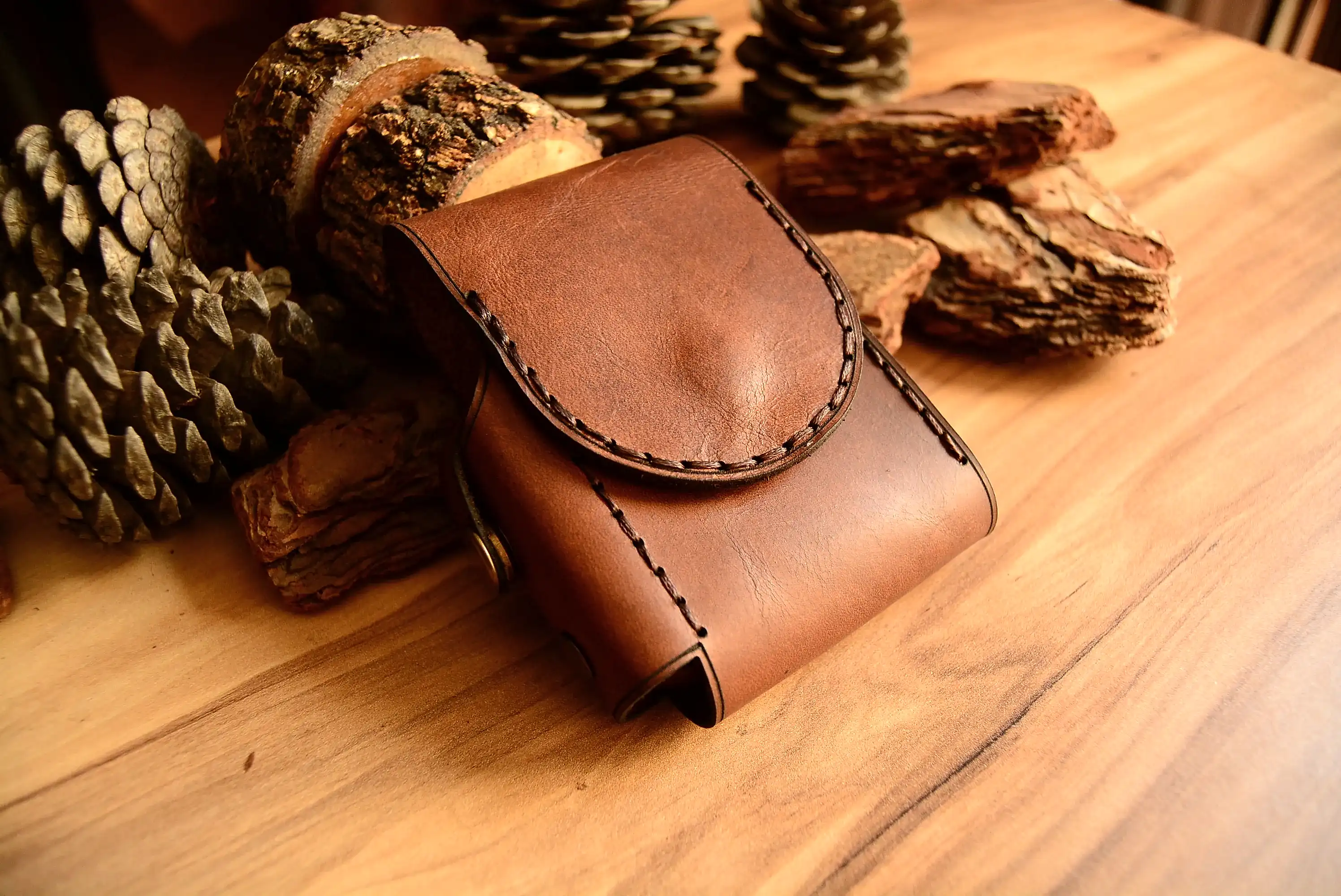 hakiki deri el yapimi uzun sigara paketi kılıfı deri