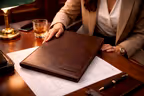 Veys A4 Sekreterlik Deri El Yapımı Hakiki Deri Clipboard