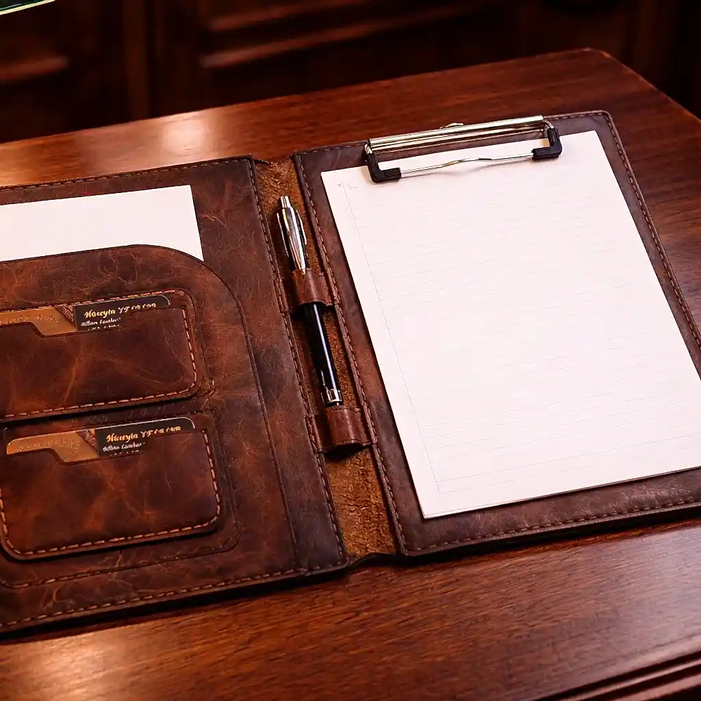 Veys A5 Organizer Deri El Yapımı Hakiki Deri Clipboard