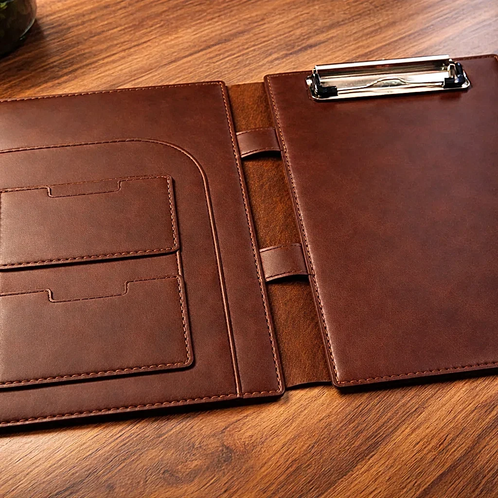 Veys A5 Organizer Deri El Yapımı Hakiki Deri Clipboard