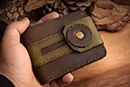 hakiki deri el yapimi western bifold v-1 cüzdan